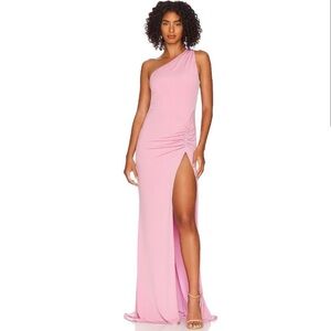 Katie May Raising the Bar Gown One Shoulder Slit
Side Maxi Dress size large pink